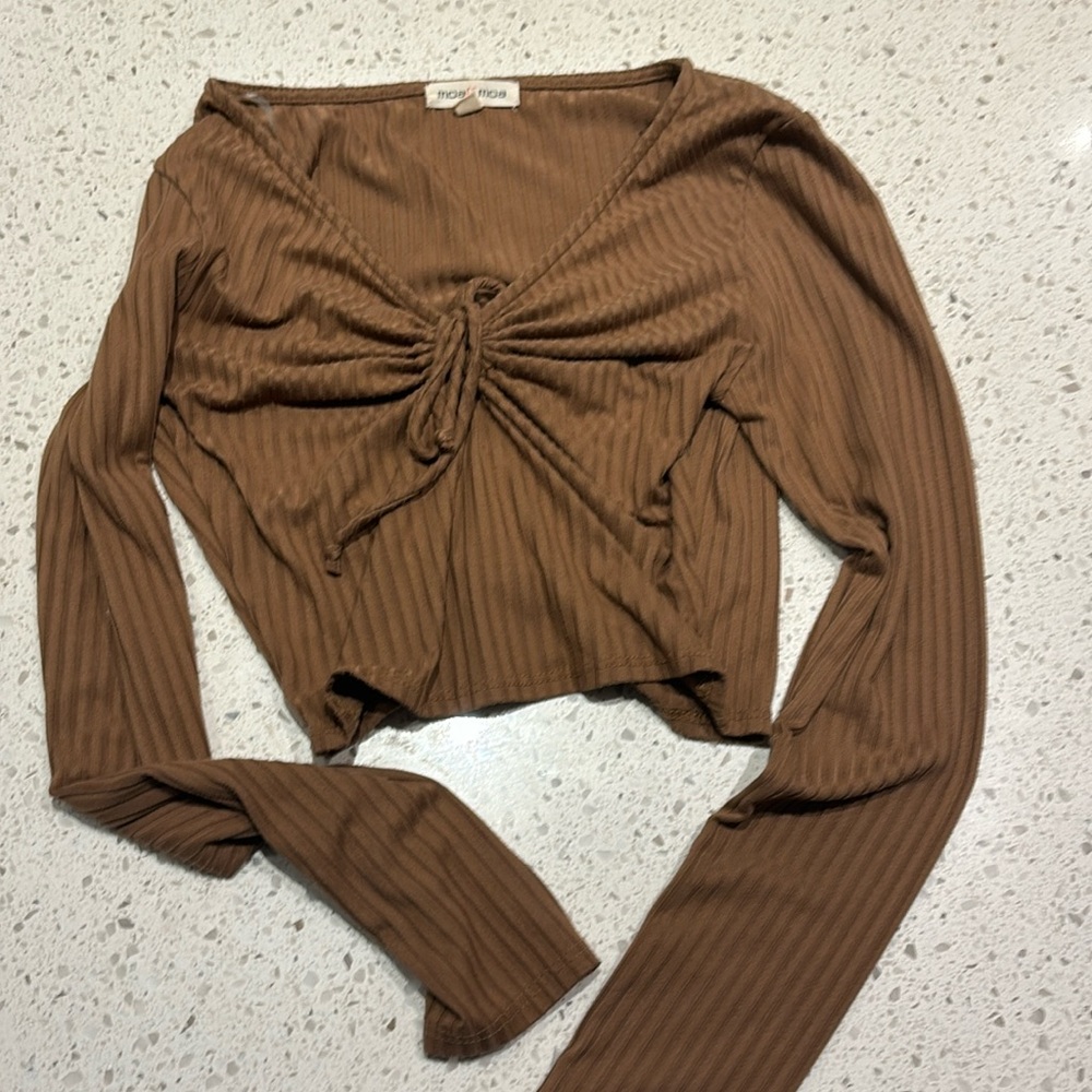 Brown long sleeve top